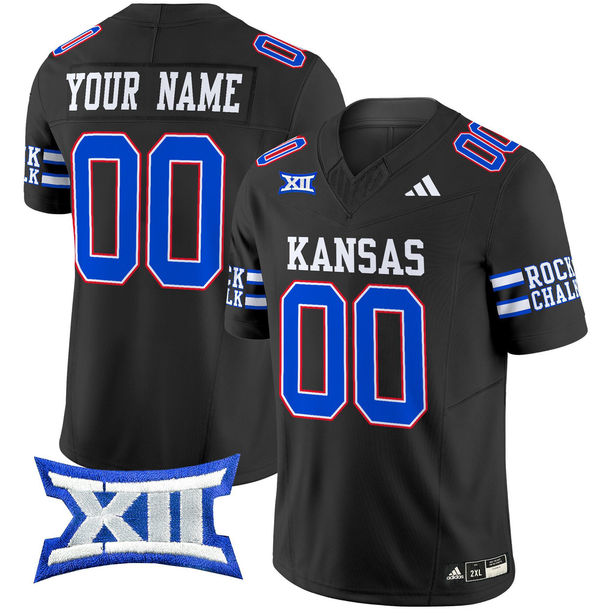 Men Kansas Jayhawks Black 2024 Vapor Limited Custom NCAA Jersey